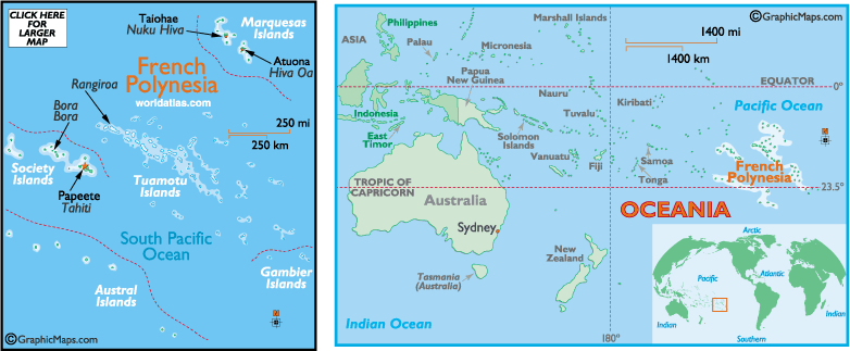 Französisch Polynesien karte ozeania